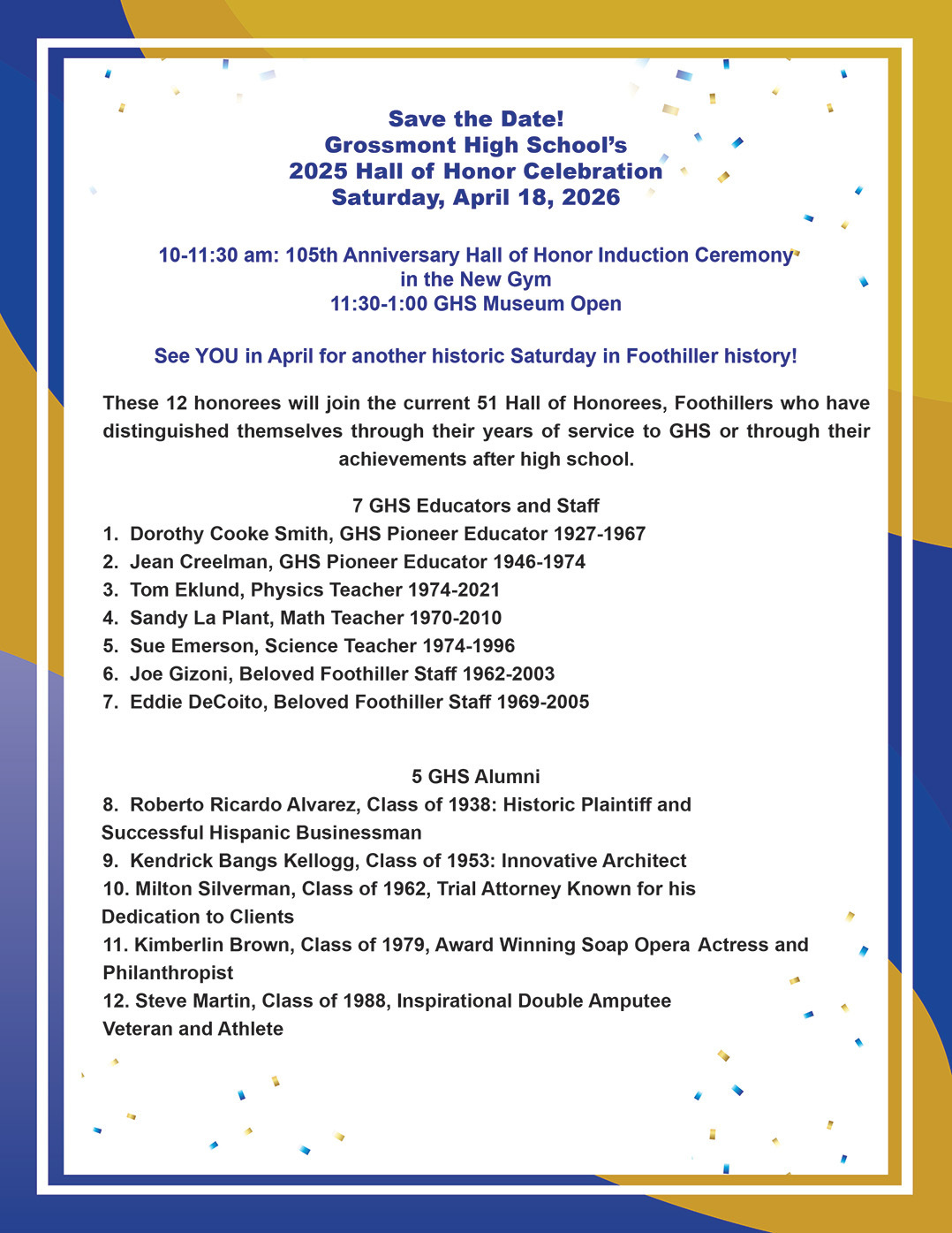 2025 Hall Of Honorees